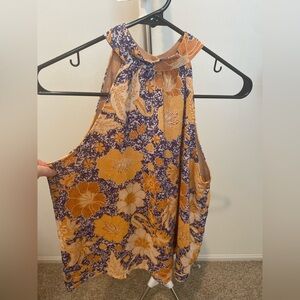 cupcakes & cashmere Floral Tank Top - Purple and Yellow